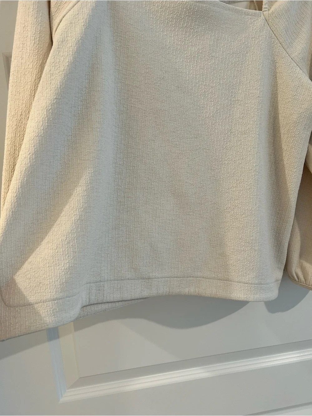 Madewell Square Neck Puff Sleeve Top Cream Size XL